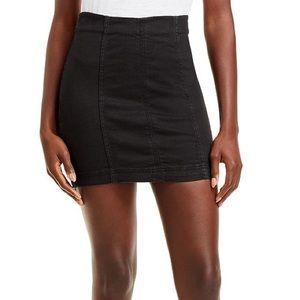 NWOT Free People Modern Femme Denim Mini Skirt in Black